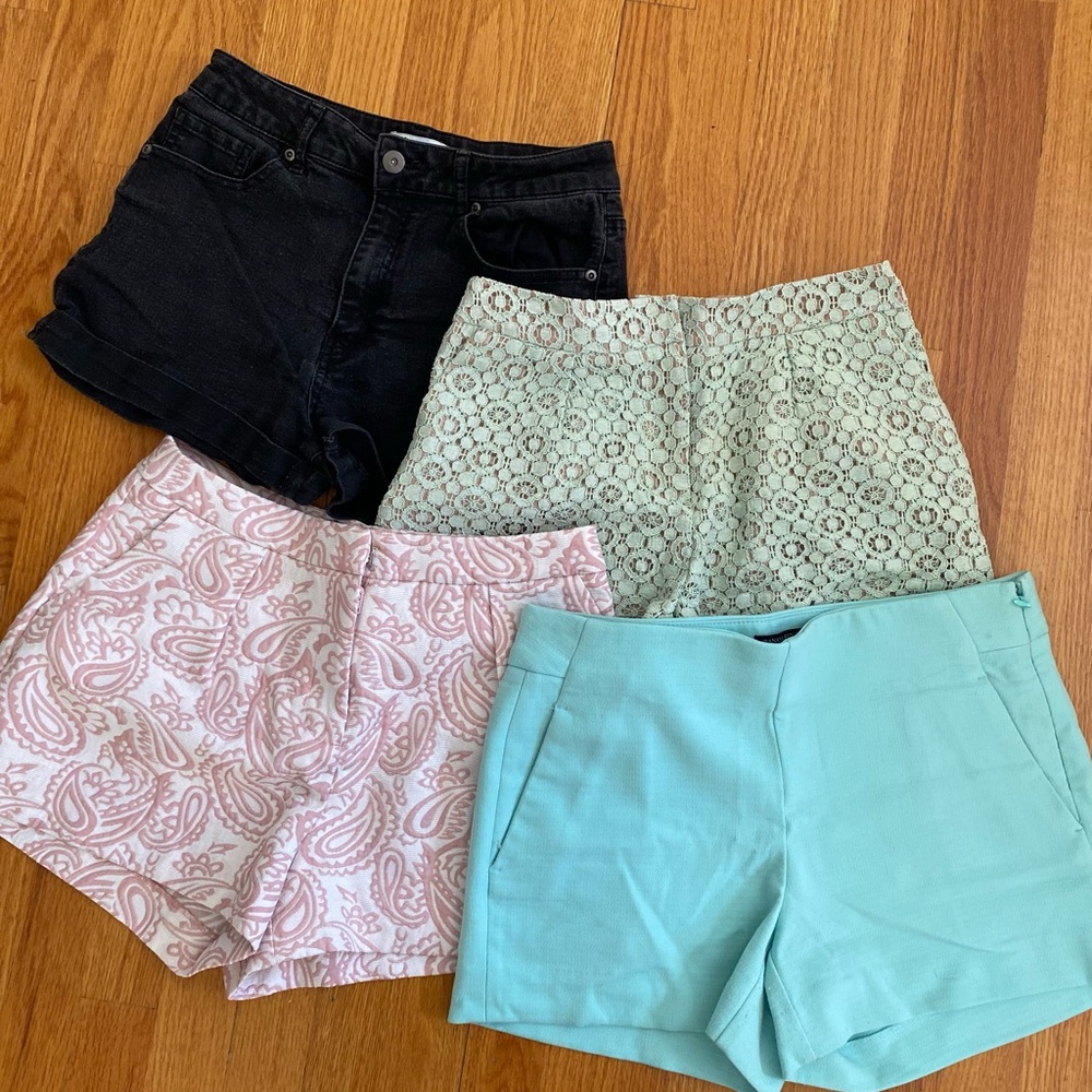 Victoria Beckham for Target High Waist Blue and Green Shorts